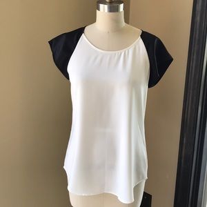 Black and white, shirt sleeve Express blouse